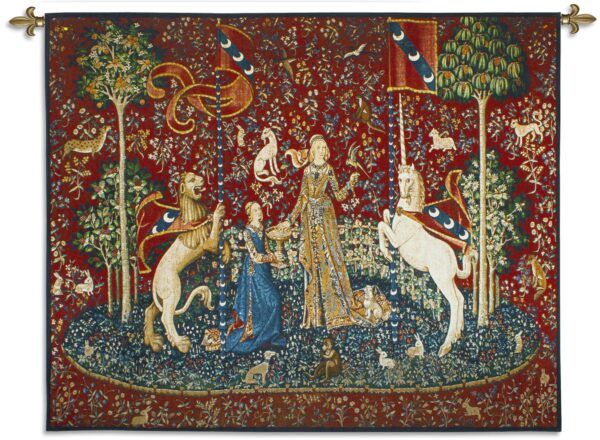 The Lady and the Unicorn Taste | Traditional Woven Art Tapestry | 51 x 62