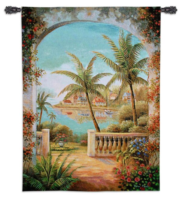 Tropical Terrace II | Woven Tapestry | 54 x 40