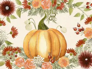 Watercolor Pumpkin Fall Decor Throw Blanket | 72 x 54