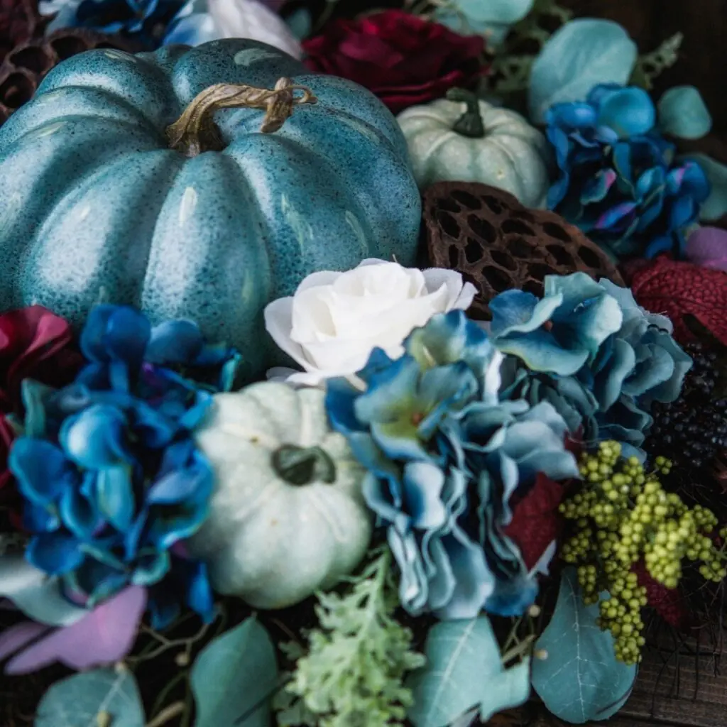 Blue Pumpkin Fall Decor