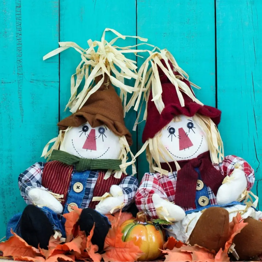 Fall Straw Dolls Display