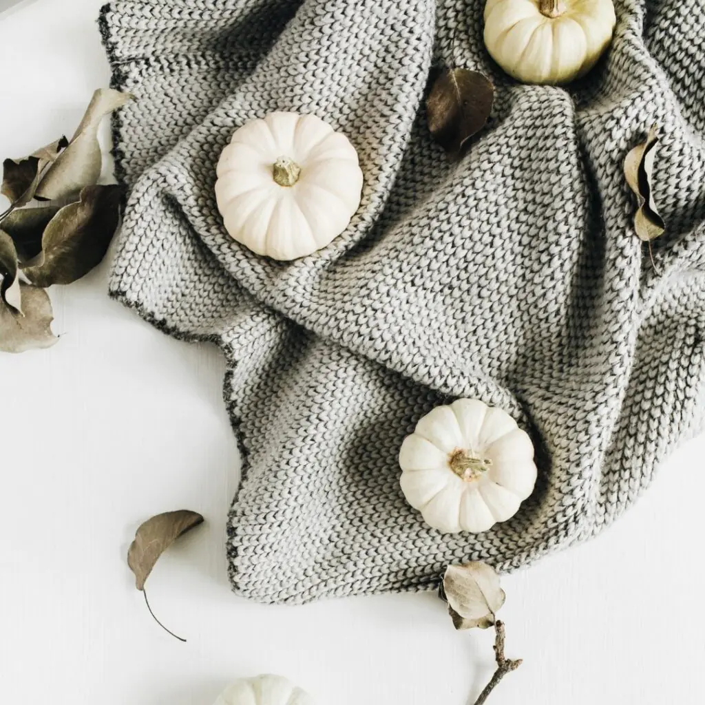 Gray and White Pumpkin Fall Decor