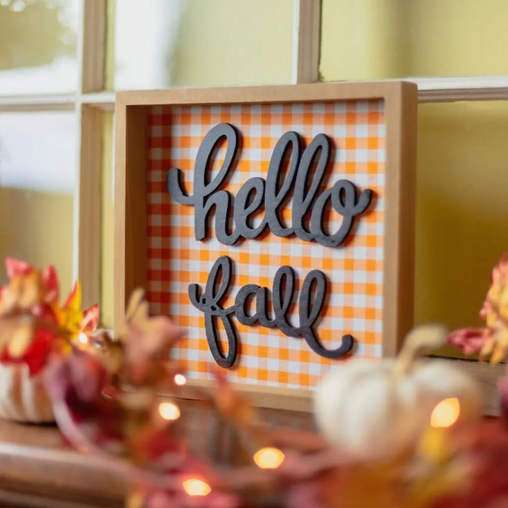 Hello Fall Decor Mantle Display