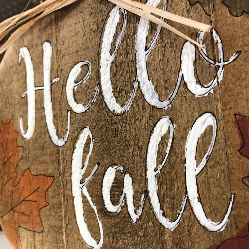 Hello Fall Wood Sign