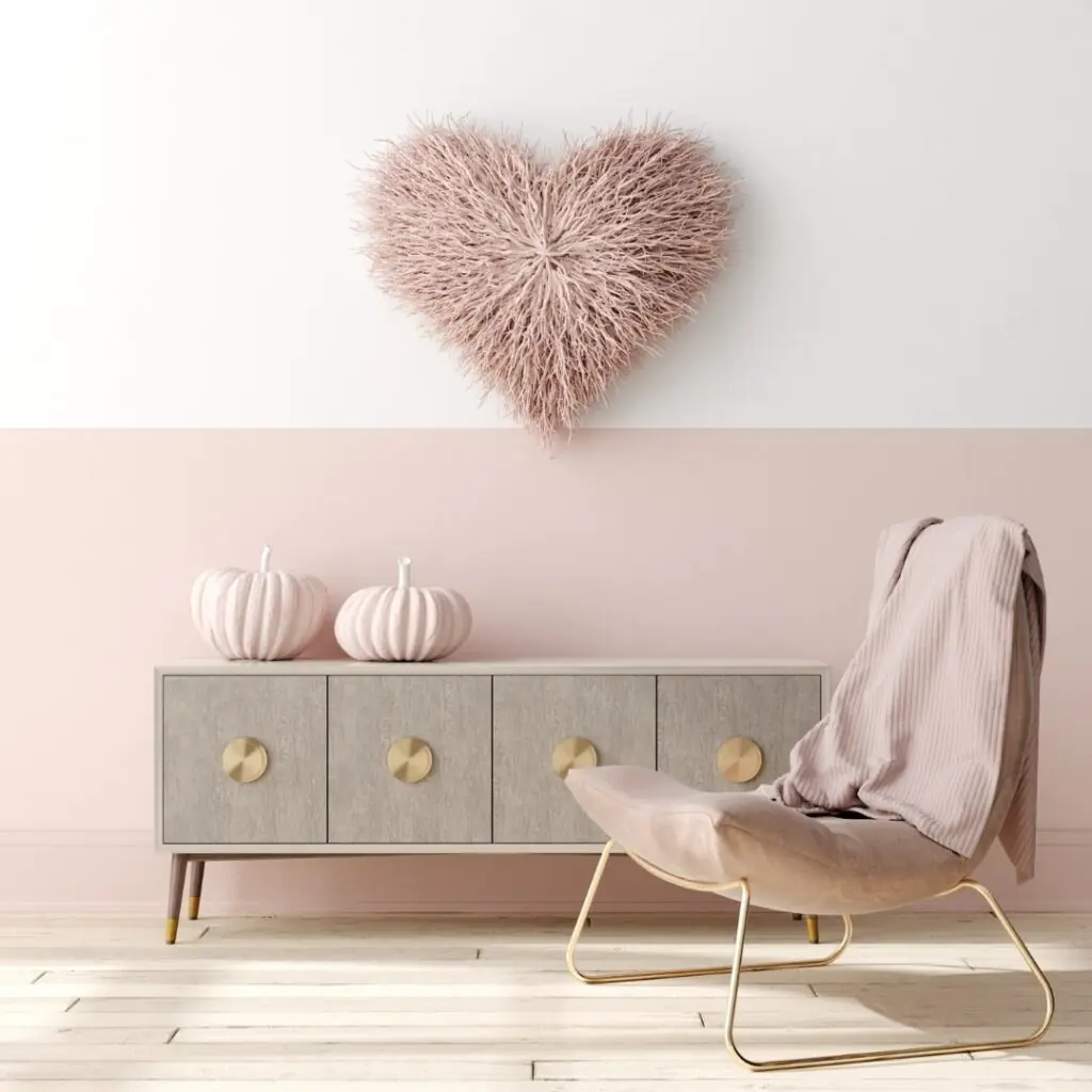 Pink Pumpkin and Heart Fall Decor
