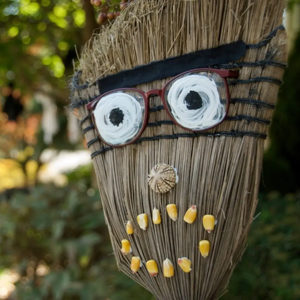 Straw Broom Scarecrow Fall Decoration