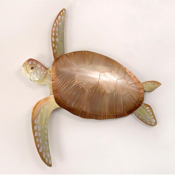 Sea Turtle Copper Metal Wall Art