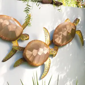 Sea Turtle Trio Metal Wall Art