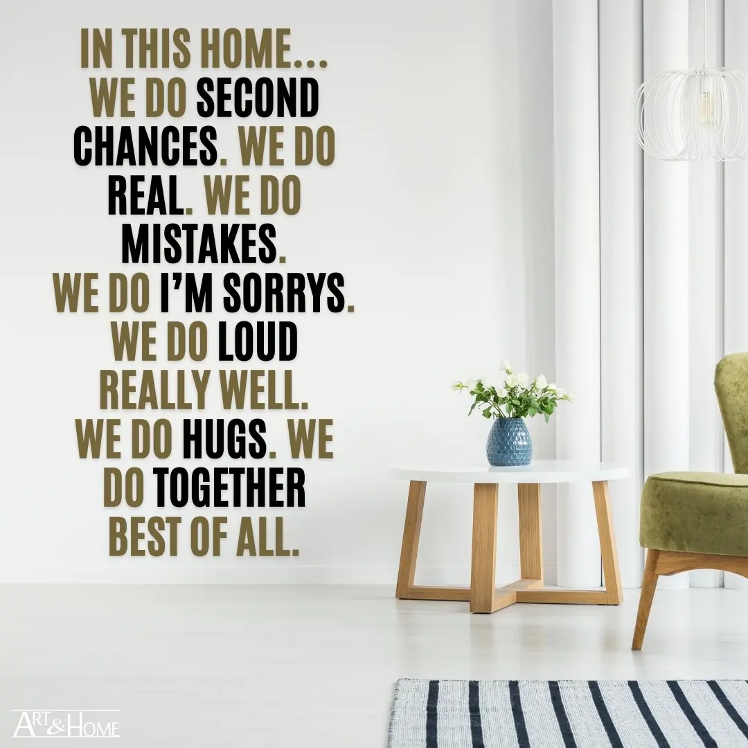 In this home… wall art quote.