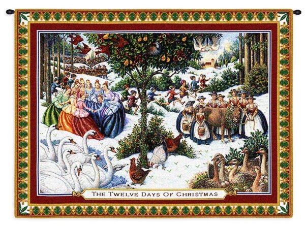 Twelve Days Of Christmas Woven Wall Tapestry