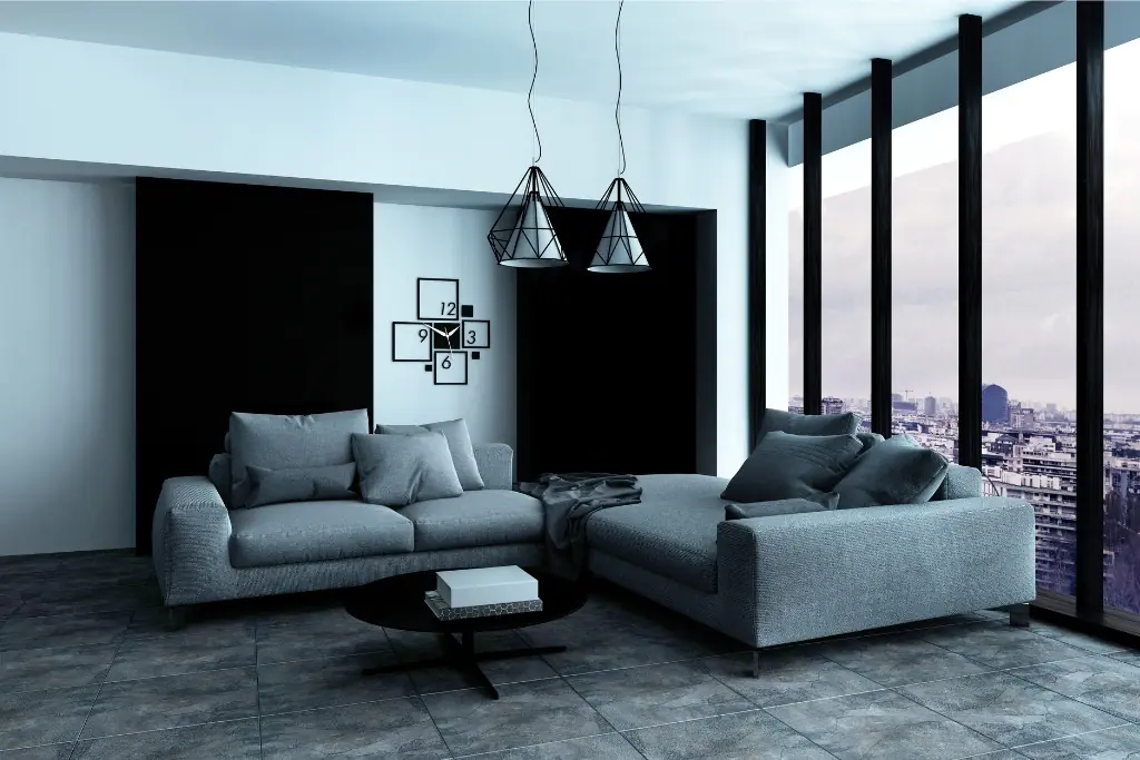 Black & Gray Blue Living Room