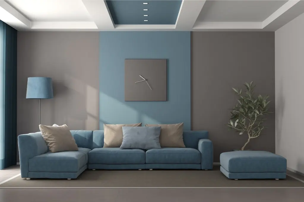 Blue and Gray Living Room