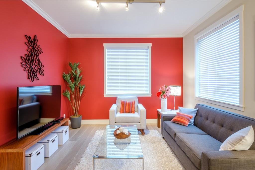 Bright Red Modern Living Room