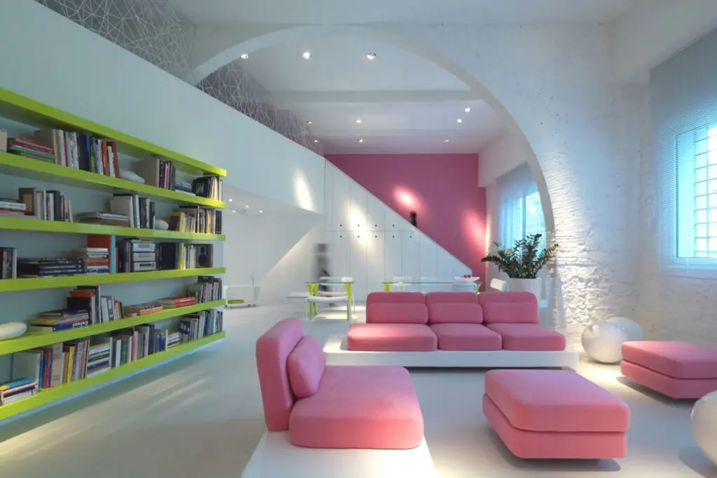Contemporary Pink Living Room