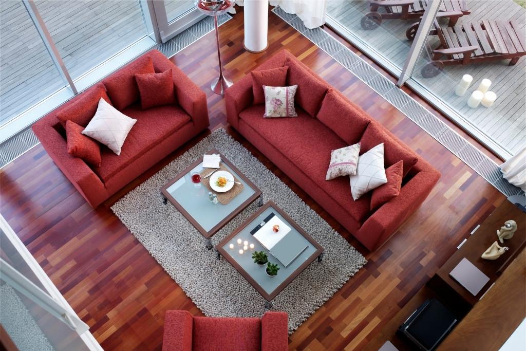 Contemporary Red Living Room