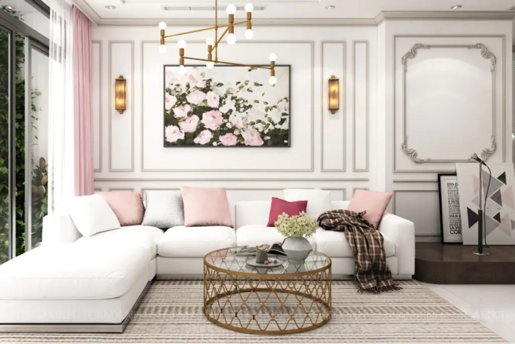 Elegant Pink Living Room