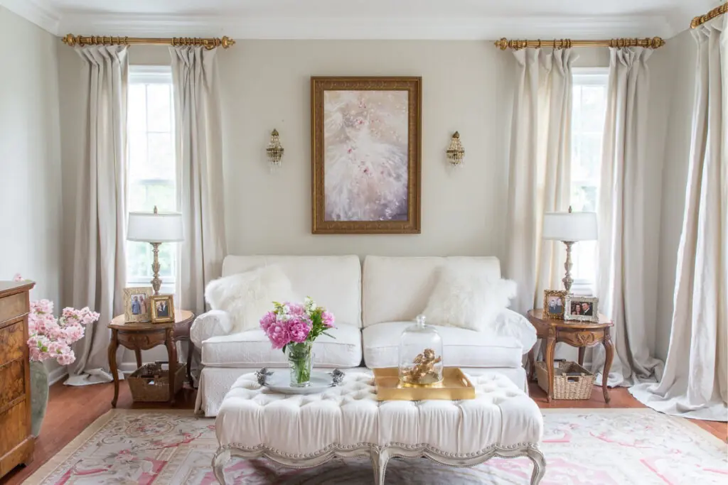 French Country Pink Living Room