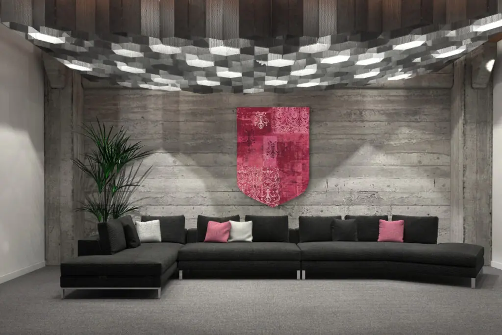 Contemporary Living Room with Pink Accents