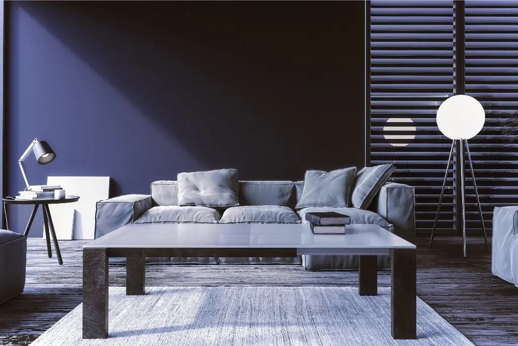 Deep Blue Modern Living Room