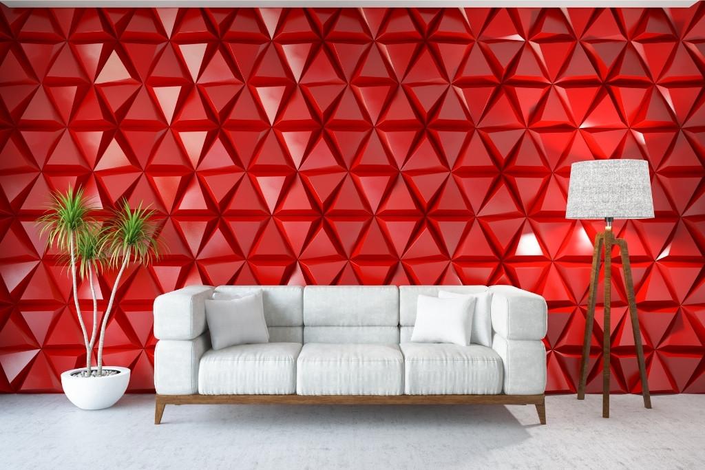 Minimalist Red Living Room