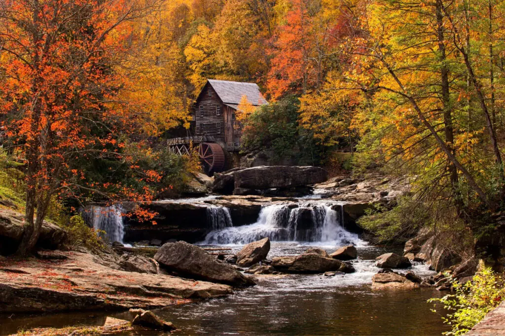 Old Mill Surrounded by Fall Colors