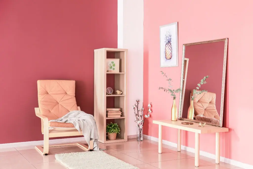 Multiple shades of pink painted walls