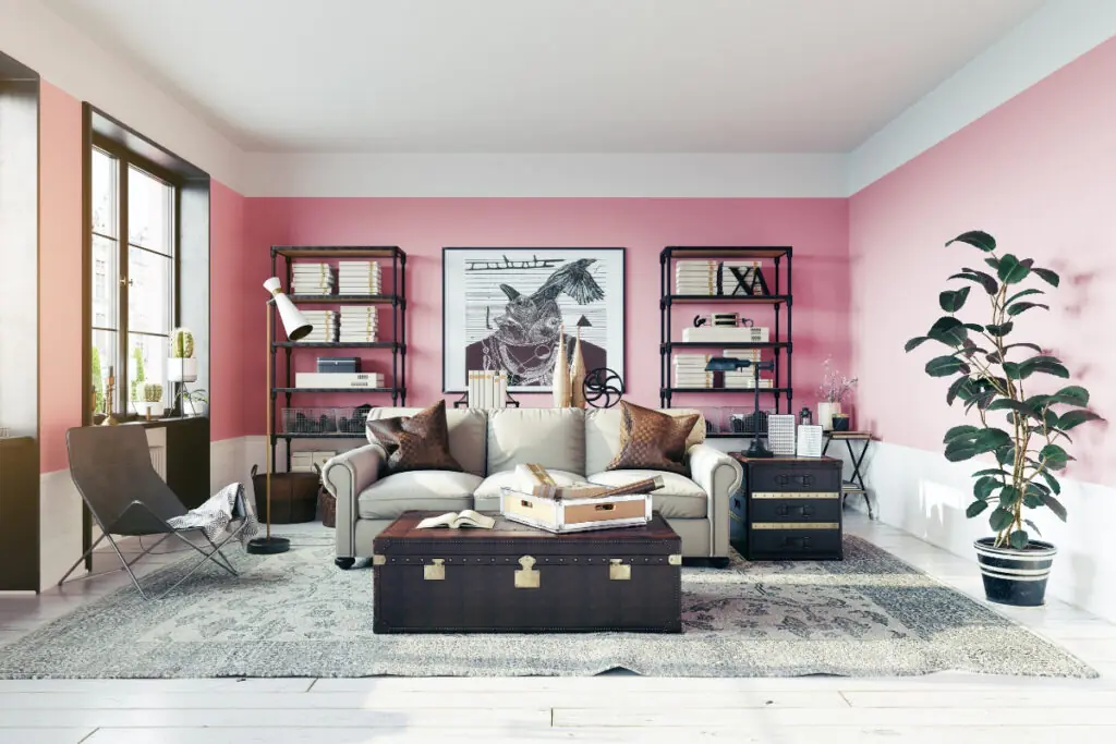 Masculine Pink Living Room