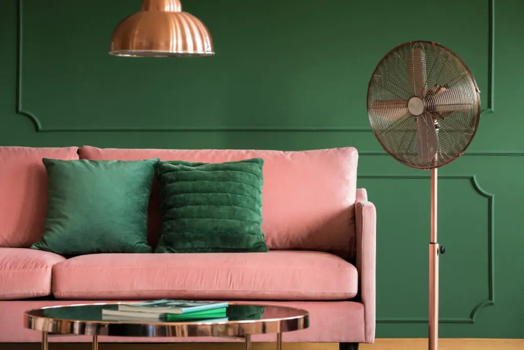 Blush and Green Living Room