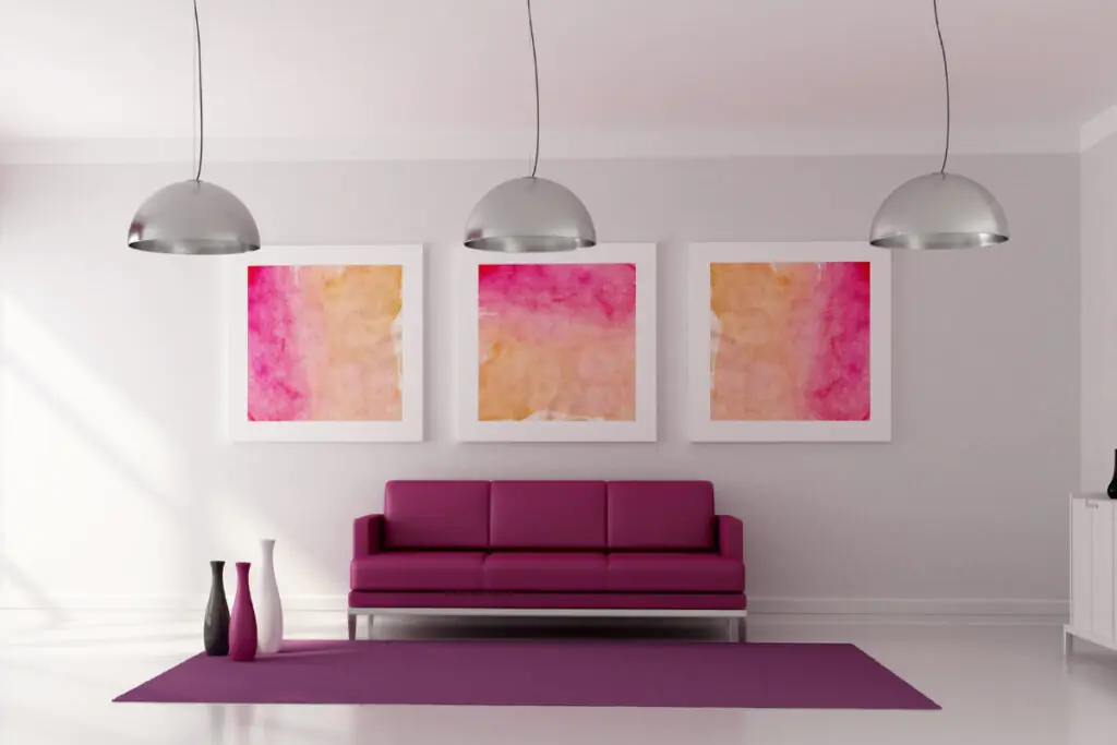 Minimalist Pink Living Room