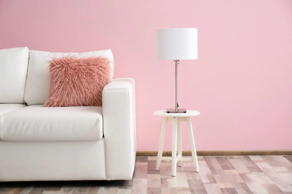 Light Pink Walls with White Furniture