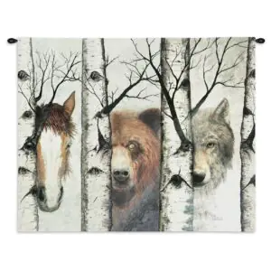 Wilderness Trio Wildlife Wall Tapestry