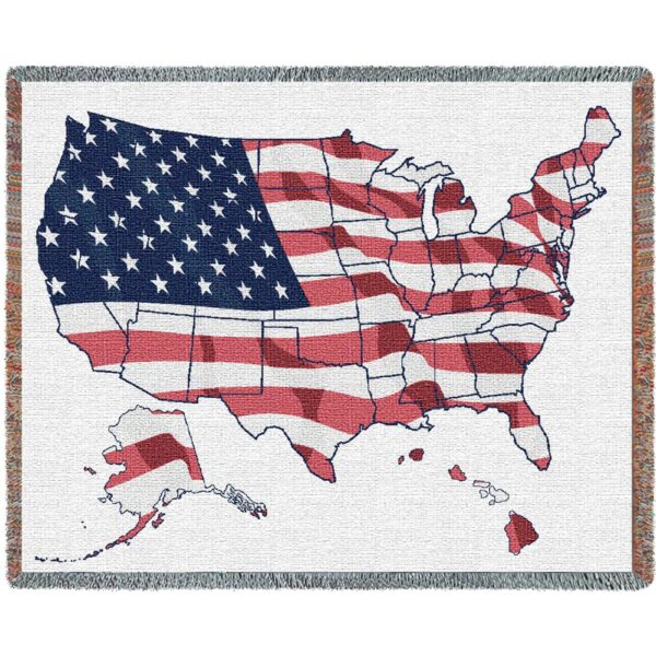 American Flag Map Blanket 3174-T