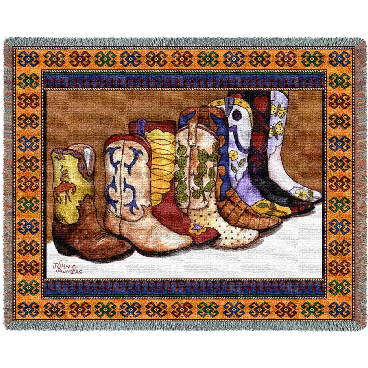 Cowboy Boots Woven Throw Blanket 1911-T
