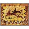 Oglalas Story Cave Art Horses Throw Blanket 1909-T