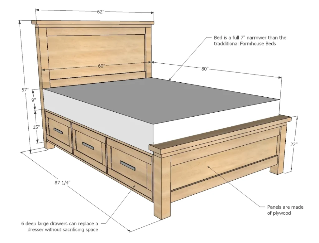 DIY Platform Bed with Drawers