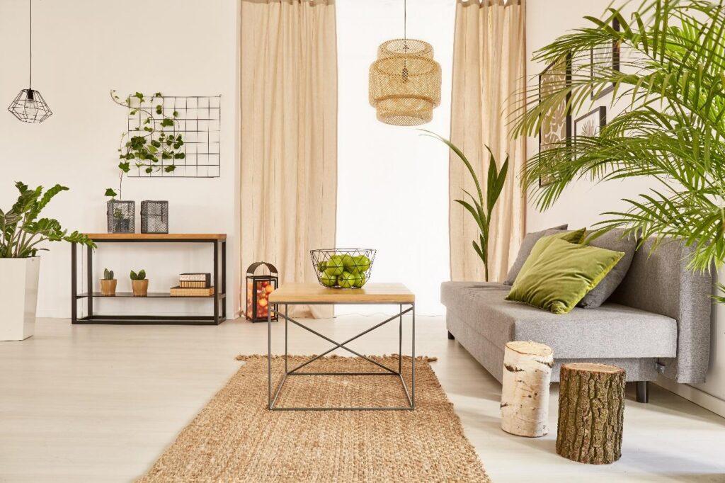 Living Room Decorated With Natural Elements