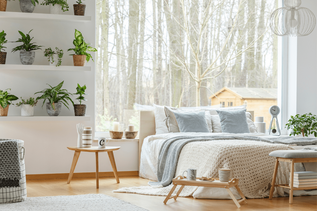 A Relaxing Bedroom With Lots of Plants