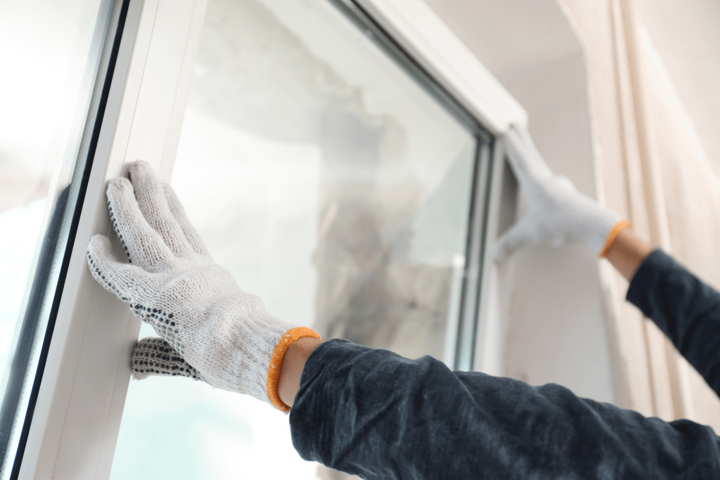 A Contractor Installing Windows