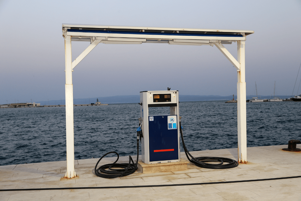 A gas station on the quay for yachts